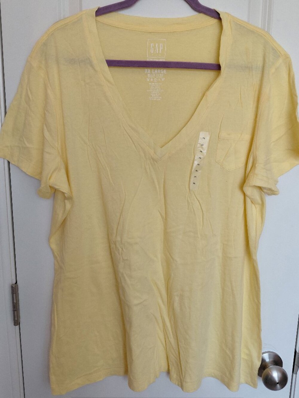 GAP Butter Yellow V-Neck Tee